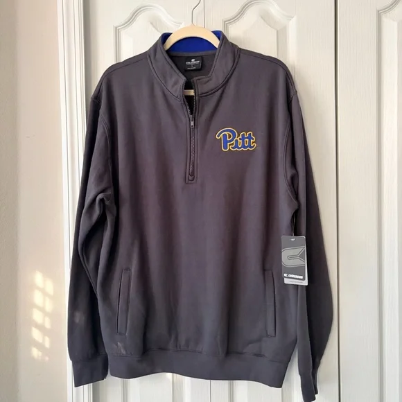 Pitt Panthers Colosseum Tortugas Logo Quarter-Zip Jacket Large - Charcoal - Picture 1 of 6